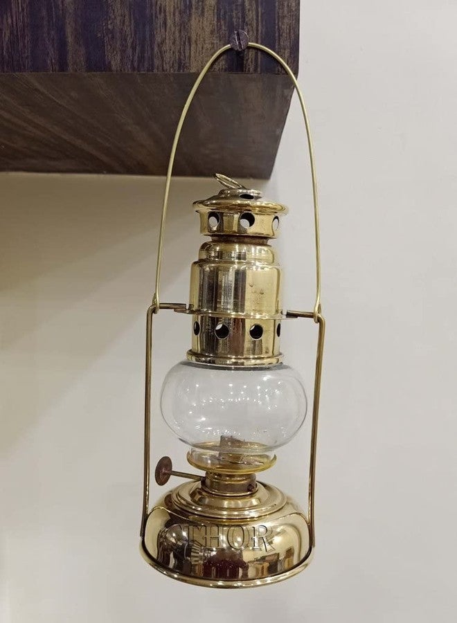 THOR INSTRUMENTS Brass Mini Small Oil Lamp Lanterns for Home Decor 7" (Brass) Rustic Vintage Home Decor Gifts - Image 5